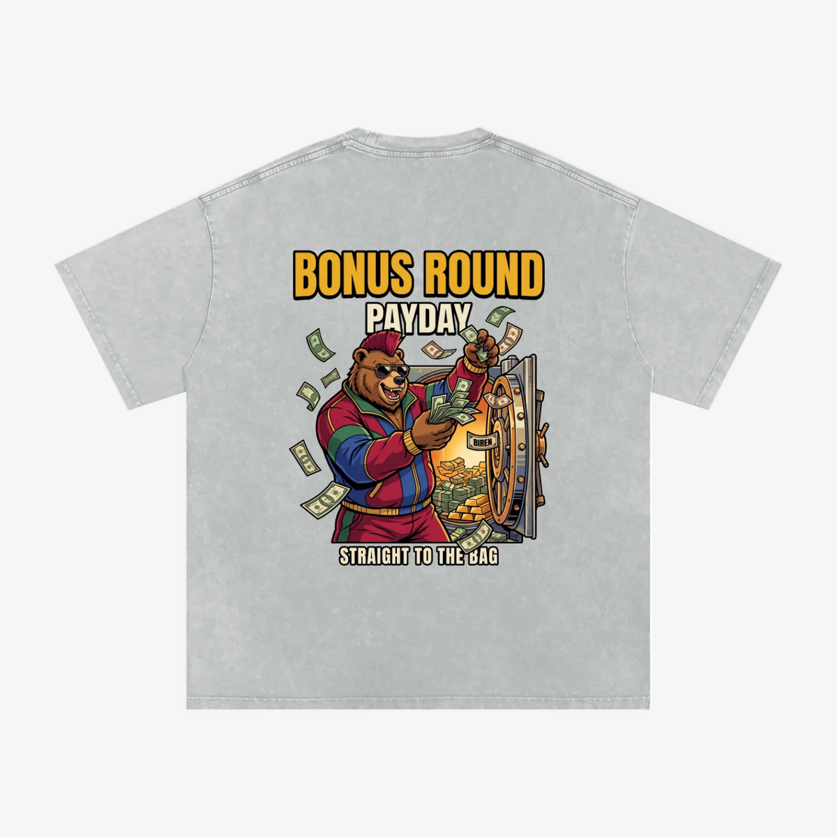 Bonus Round Payday Grizzly Snow Washed Oversized T-Shirt