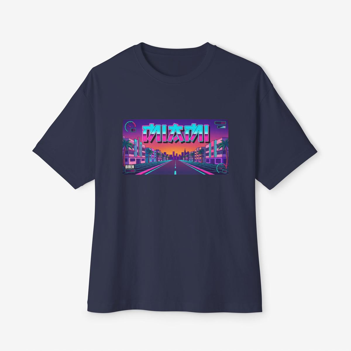 Miami Retro Anime Style Oversized Boxy T-Shirt