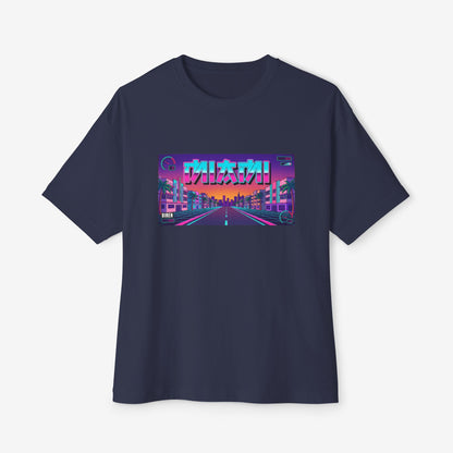 Miami Retro Anime Style Oversized Boxy T-Shirt