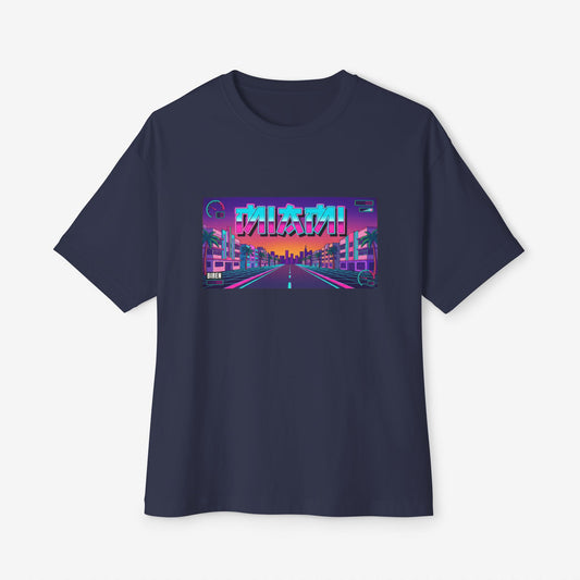 Miami Retro Anime Style Oversized Boxy T-Shirt