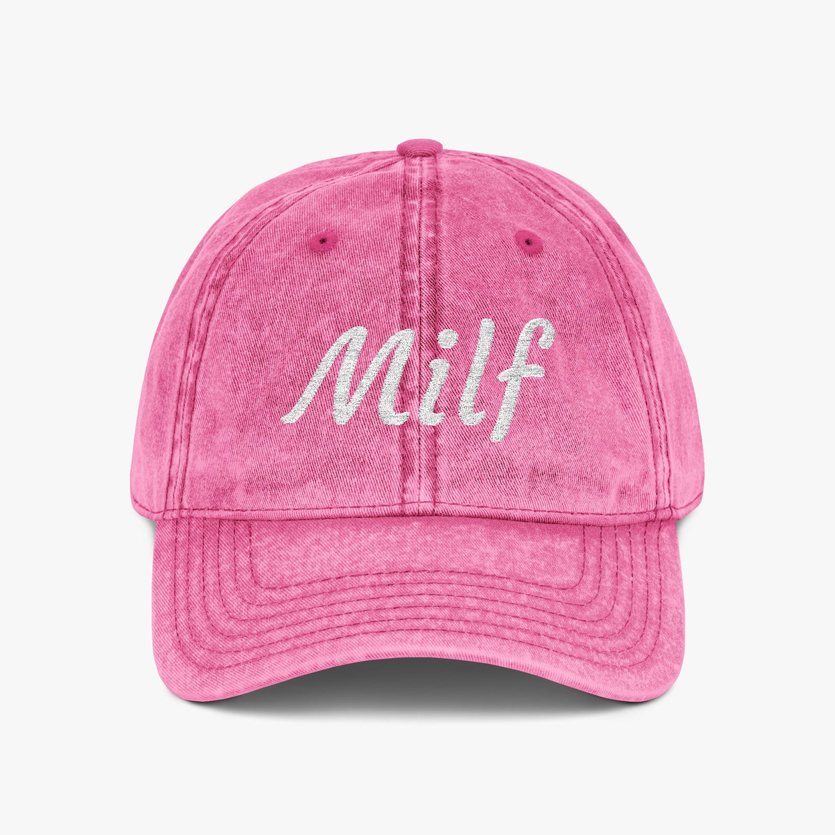 MILF Embroidered Vintage Pink Cap