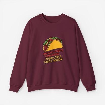 My Diet Starts Tomorrow Funny Food Lover Sweatshirt