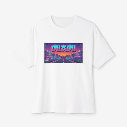 Miami Retro Anime Style Oversized Boxy T-Shirt