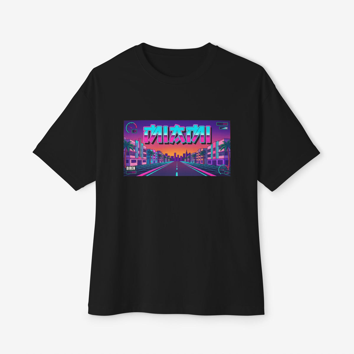 Miami Retro Anime Style Oversized Boxy T-Shirt