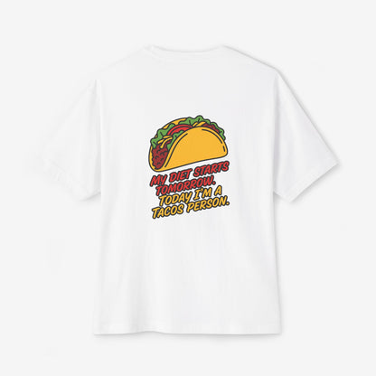 Tacos Person Taco Lover Oversized Boxy T-Shirt