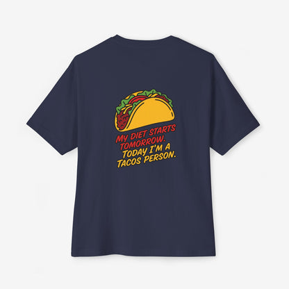 Tacos Person Taco Lover Oversized Boxy T-Shirt