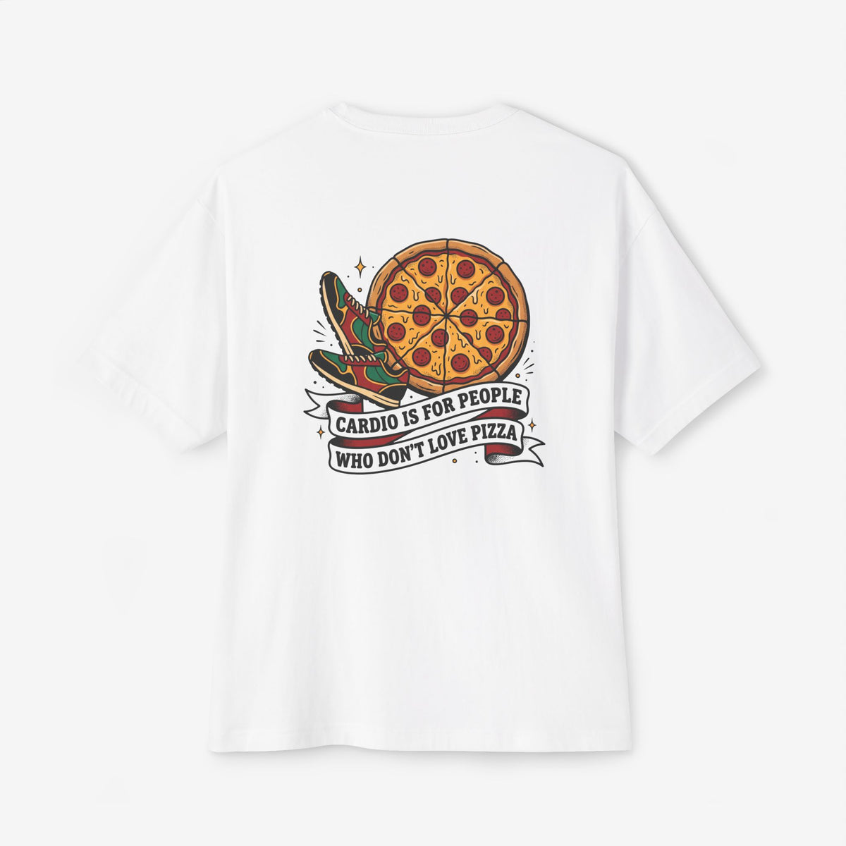 Cardio Is For People Who Don't Love Pizza Oversized Boxy T-Shirt