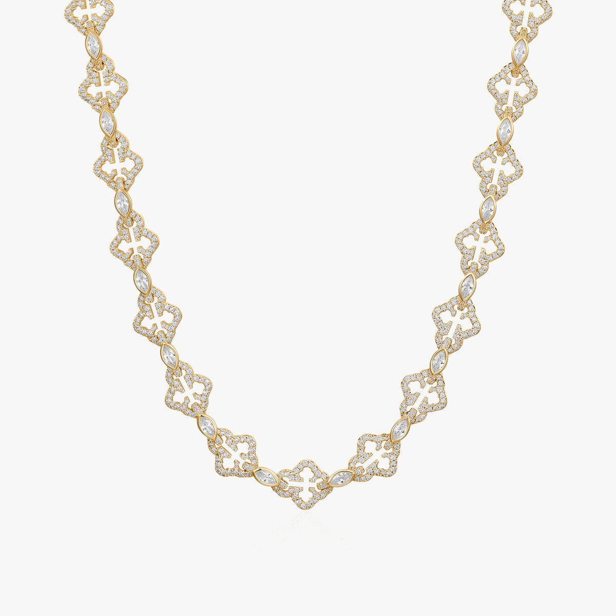 Iced Cross Chain Necklace