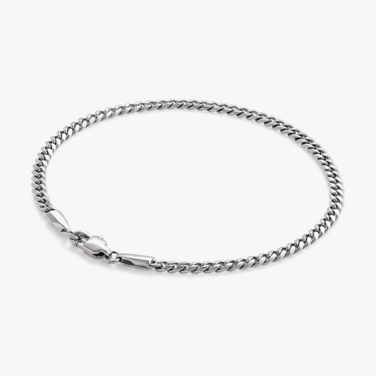 Men's 3mm silver Miami Cuban link bracelet in stainless steel