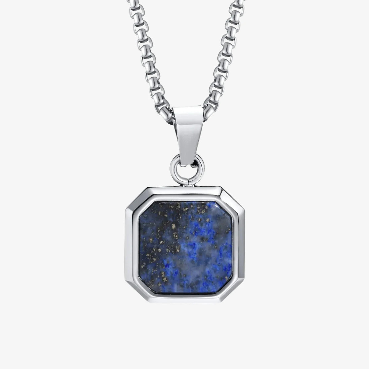 Square Gemstone Pendant Necklace