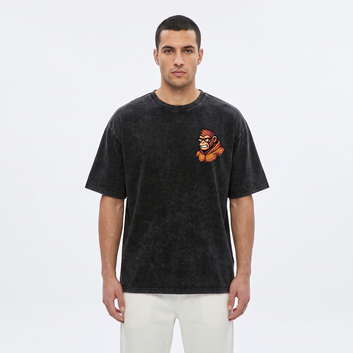 AI Overlord Snow Washed Oversized Cotton T-Shirt