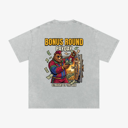 Bonus Round Payday Grizzly Snow Washed Oversized T-Shirt