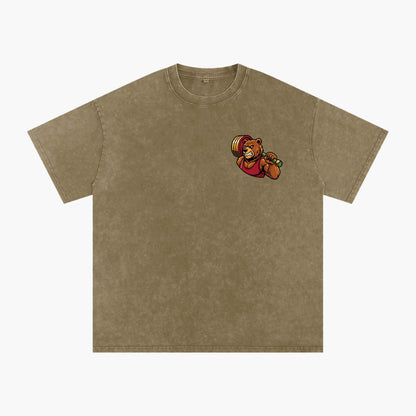 Grizzly Gym Grind Snow Washed Oversized Tee