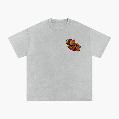 Grizzly Gym Grind Snow Washed Oversized Tee