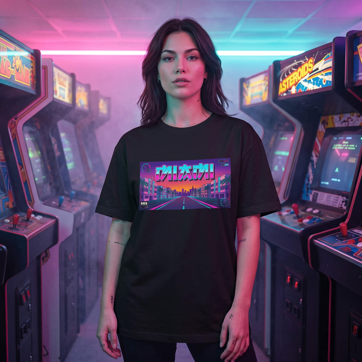 Miami Retro Anime Style Oversized Boxy T-Shirt