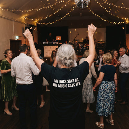 Music Lover Tee - My Back Says No, The Music Says Yes