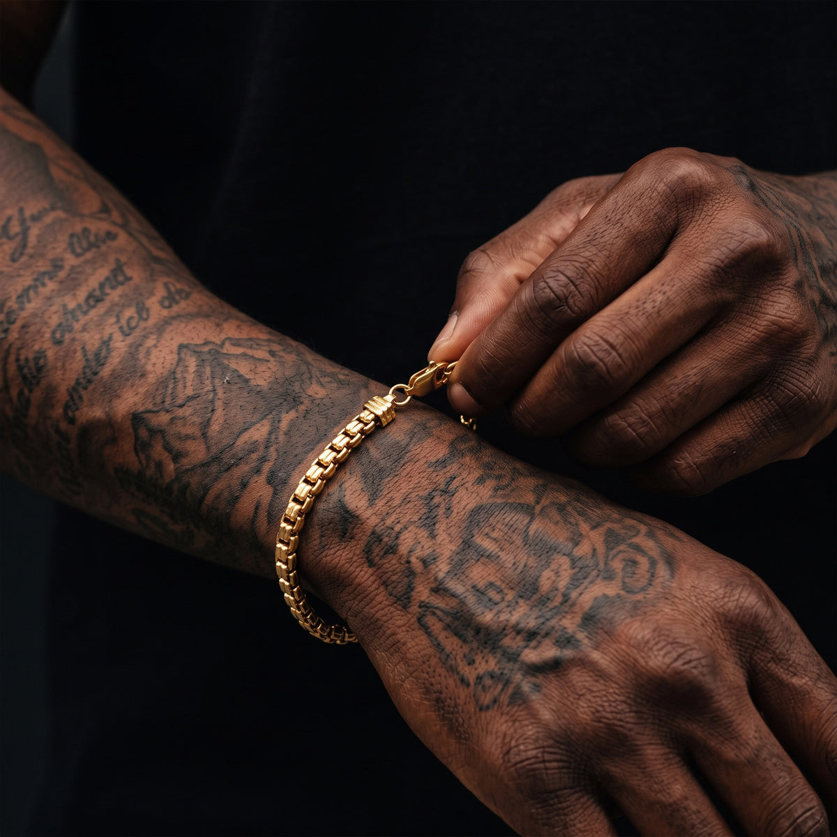 Punk Double Box Chain Bracelet